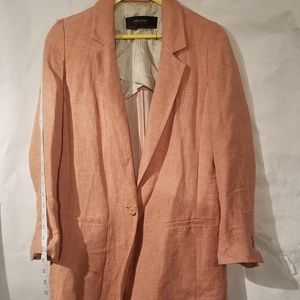 Zara USED peach colored boyfriend women blazer.
